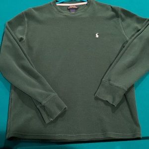 Polo Ralph Lauren, long sleeve waffle T-shirt, in the color green